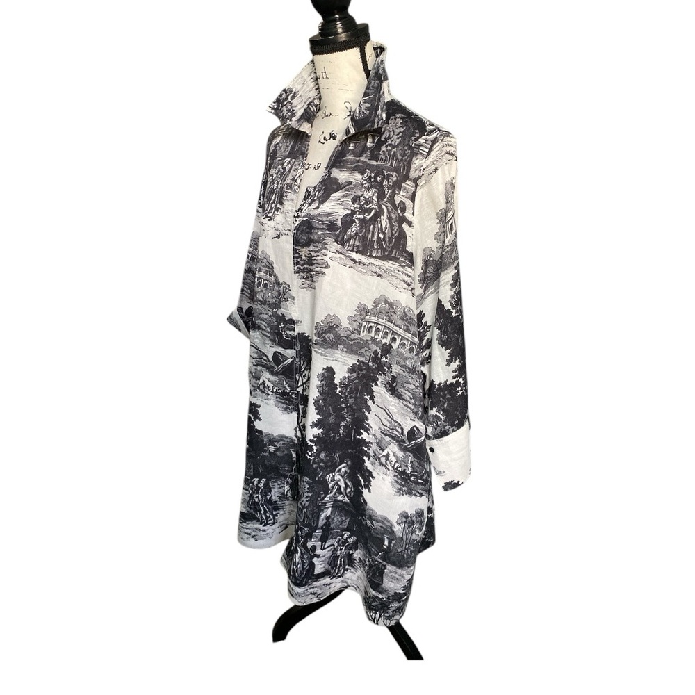 COS Black and White Toile Midi Dress